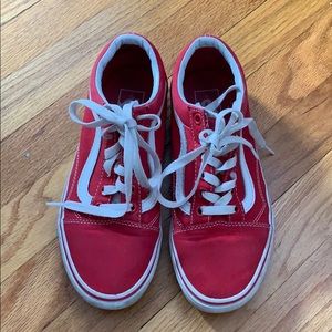 Red Old Skool Vans size 7